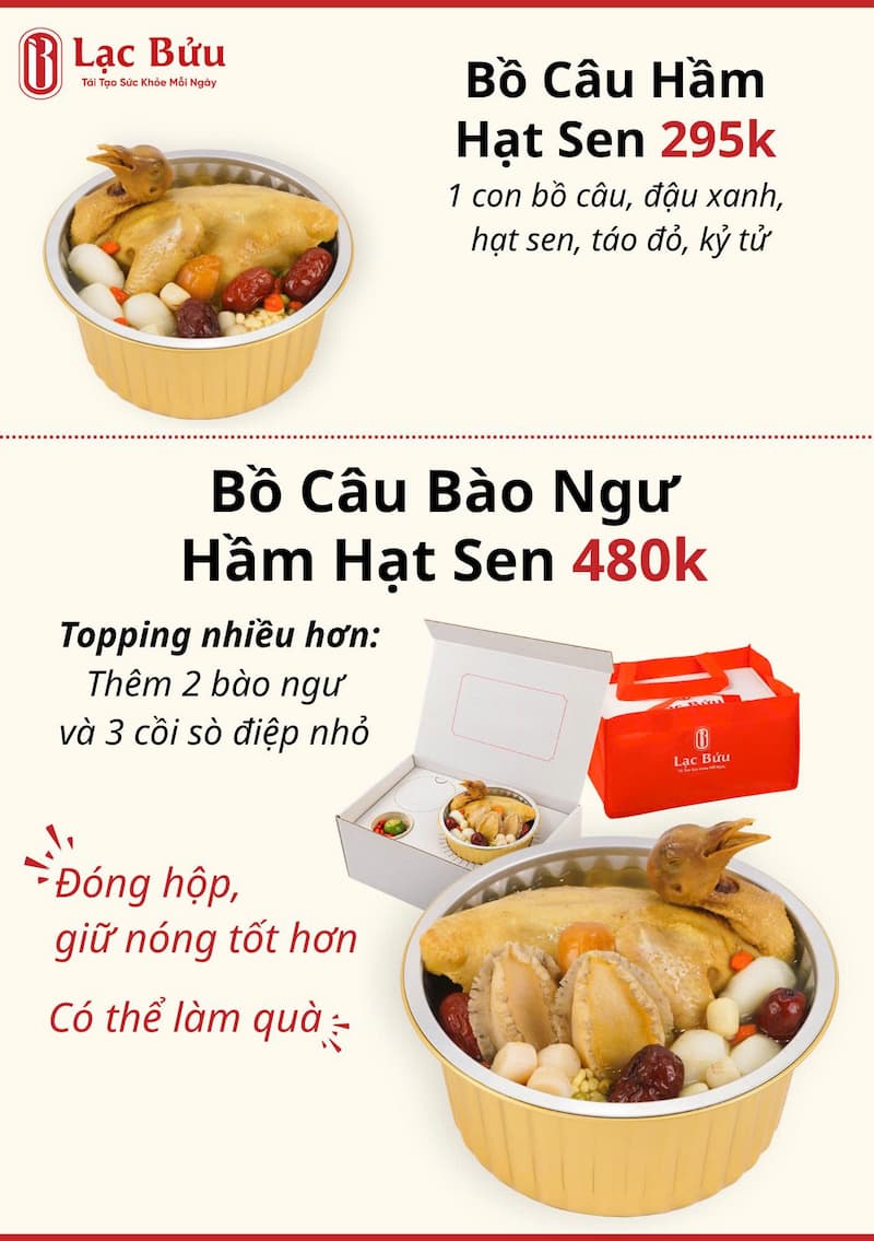 Bồ Câu Hầm Hạt Sen